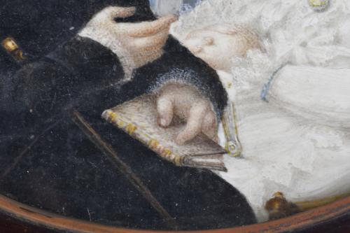 ATR. ESCUELA SUECA, SIGLO XIX.  Miniatura de una pareja, ci