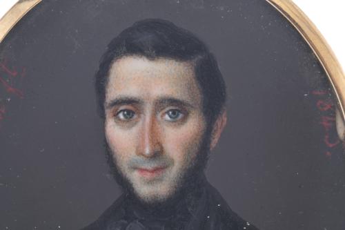 LLUÍS VERMELL I BUSQUETS (1814 - 1881).  Miniatura con retr