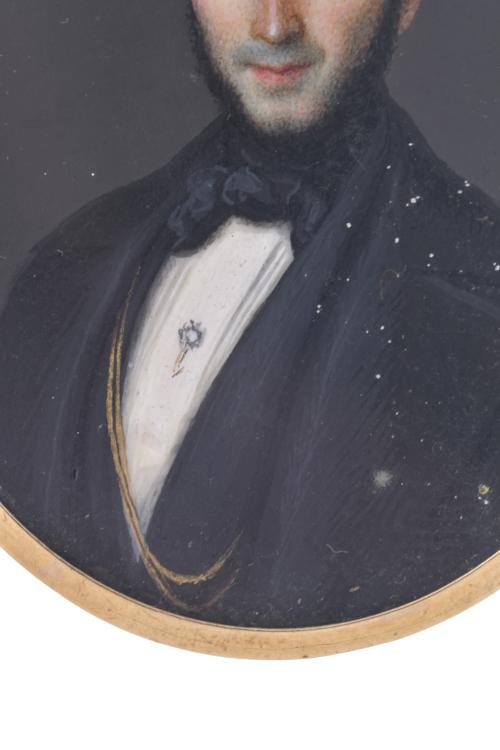 LLUÍS VERMELL I BUSQUETS (1814 - 1881).  Miniatura con retr