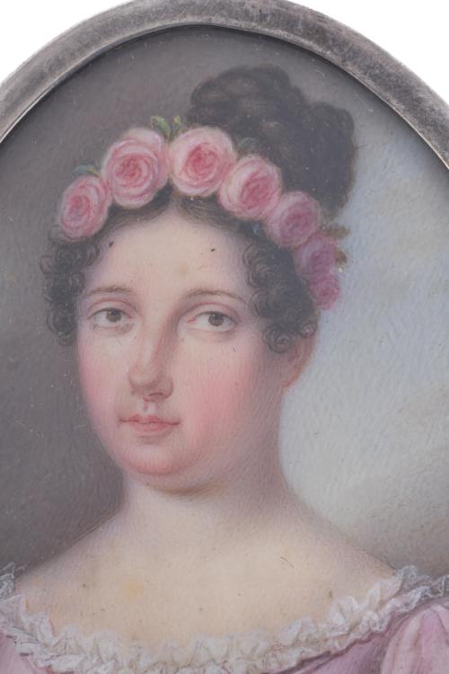 ESCUELA FRANCESA, SIGLO XIX. Miniatura con retrato femenino