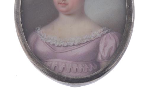 ESCUELA FRANCESA, SIGLO XIX. Miniatura con retrato femenino