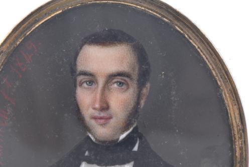 LLUÍS VERMELL I BUSQUETS (1814 - 1881).  Miniatura con retr