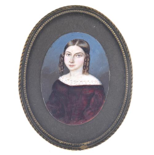 19TH CENTURY AUSTRIAN SCHOOL. Miniature with a woman's portrait, circa 1830 – 1840.