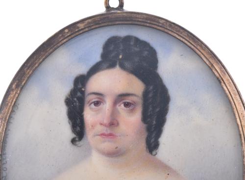 ENRIQUE LORICHÓN (1798-1862).  Miniatura con retrato femeni
