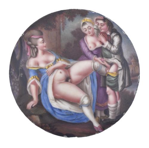 18TH CENTURY FRENCH SCHOOL. Satirical erotic miniature.