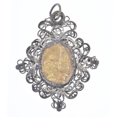 19TH CENTURY ANDALUSIAN SCHOOL. Devotional medal of Our Lady of the Pillar.