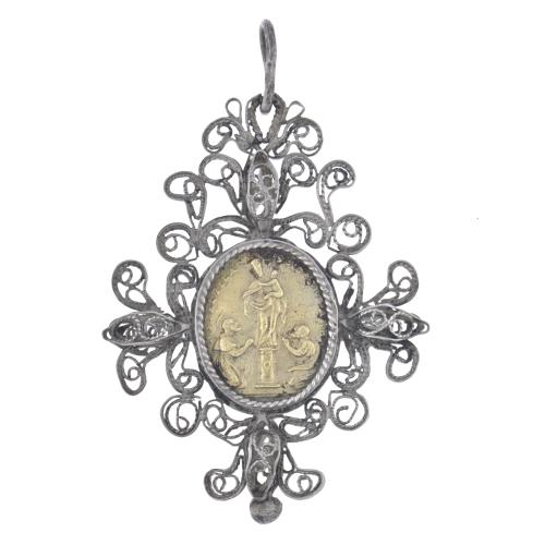 19TH CENTURY ANDALUSIAN SCHOOL. Devotional medal of Our Lady of the Pillar.