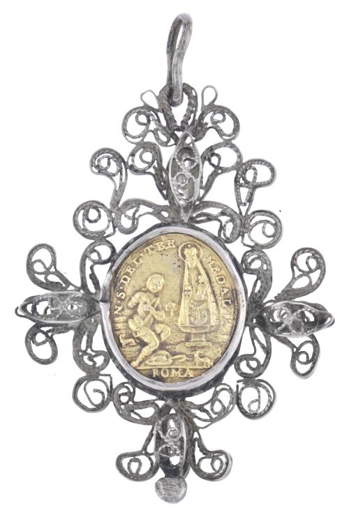 ESCUELA ANDALUZA, SIGLO XIX. Medalla devocional de la Virge