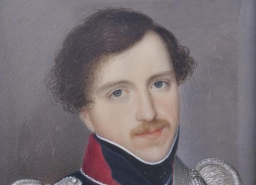 ESCUELA FRANCESA, SIGLO XIX.  Miniatura con retrato de un g
