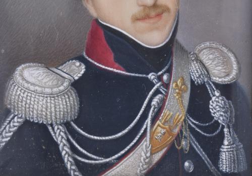 ESCUELA FRANCESA, SIGLO XIX.  Miniatura con retrato de un g
