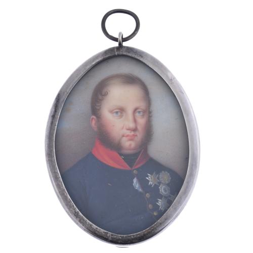 ESCUELA AUSTRÍACA, SIGLO XIX. Miniatura con retrato masculino, 1800 – 1820. 