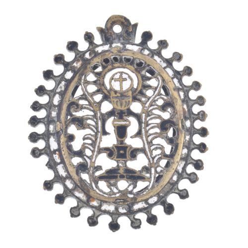 17TH CENTURY CATALAN SCHOOL. Brotherhood plaque.