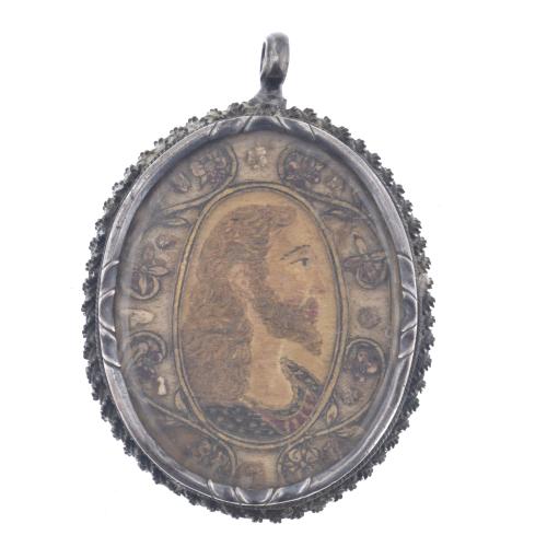 17TH CENTURY CATALAN SCHOOL. Devotional medal of Saint Teresa of Jesus.