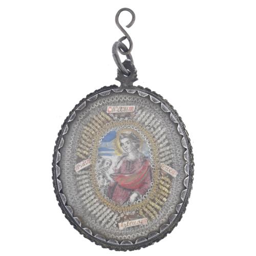 ESCUELA ESPAÑOLA, SIGLO XVII.  Colgante relicario.