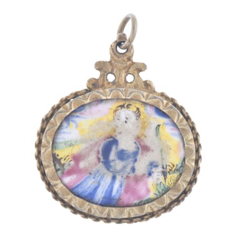 18TH CENTURY CATALAN SCHOOL. Devotional medal.