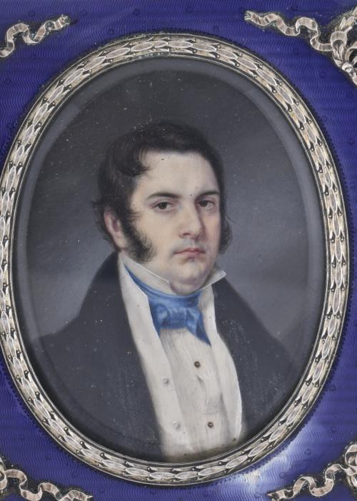 ESCUELA AUSTRÍACA, SIGLO XIX.  Miniatura con retrato mascul