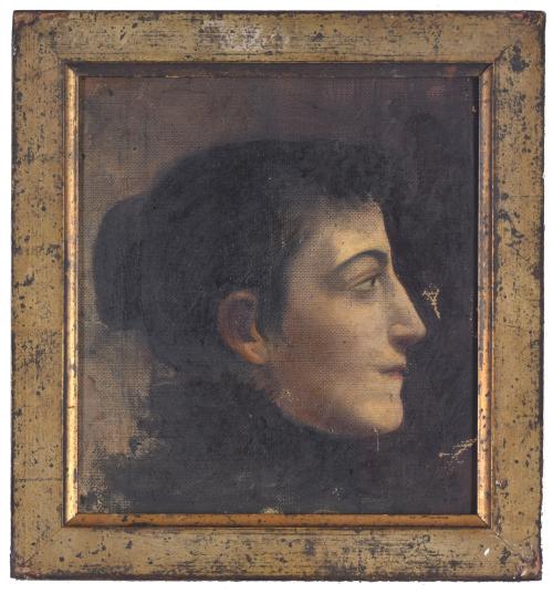 ESCUELA ESPAÑOLA, PPS. SIGLO XX. "Dama de perfil".