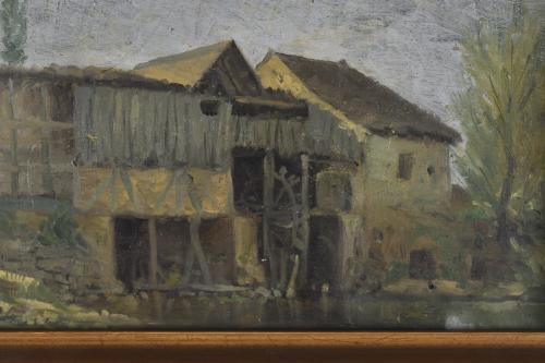20TH CENTURY SPANISH SCHOOL. "House with water mill".