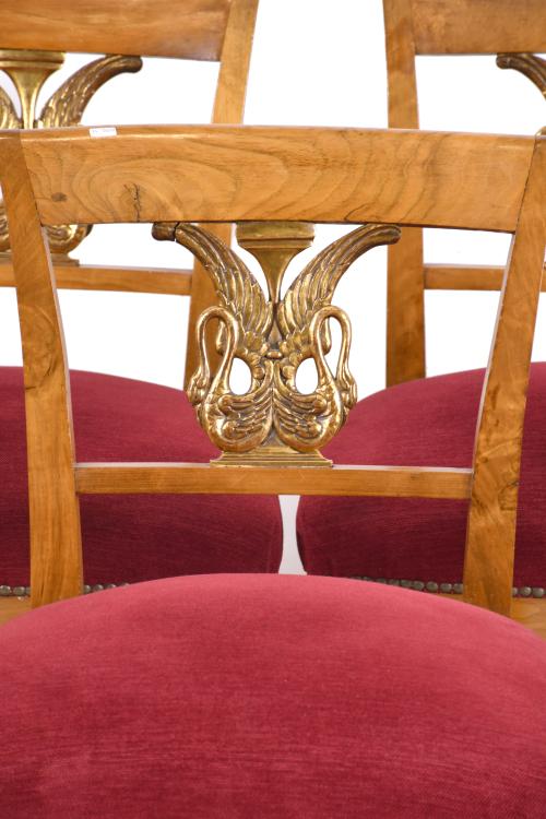 Conjunto de ocho sillas Fernandinas, siglo XIX. 