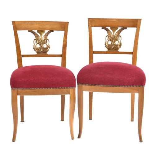 Conjunto de ocho sillas Fernandinas, siglo XIX. 