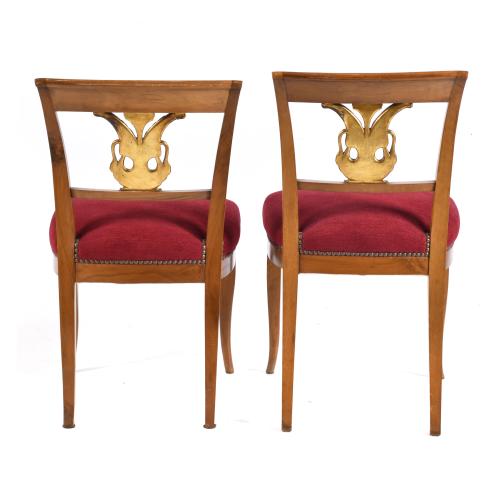 Conjunto de ocho sillas Fernandinas, siglo XIX. 