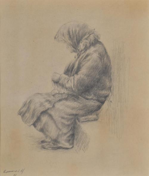 20TH CENTURY SPANISH SCHOOL. "Old woman", 1987.
