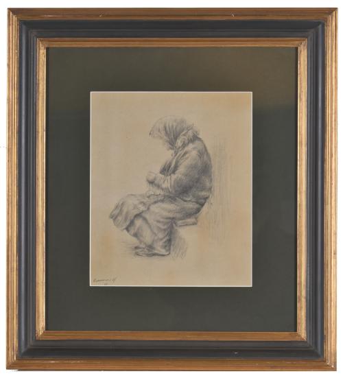 ESCUELA ESPAÑOLA, SIGLO XX. "Anciana", 1987. 