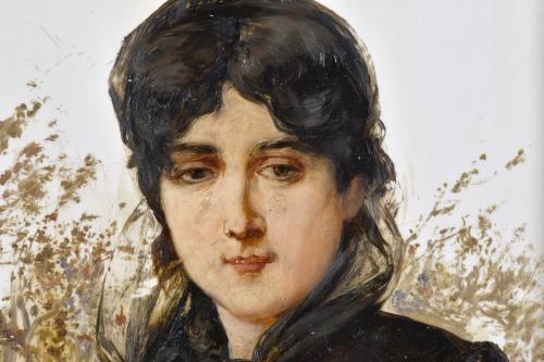 RAMÓN MARTÍ ALSINA (1826-1894). "Retrato dama", 1885.