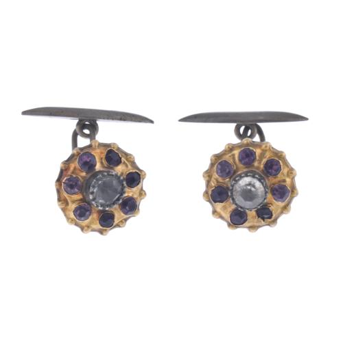 Gemelos de principios del s. XX. con amatistas y diamante.