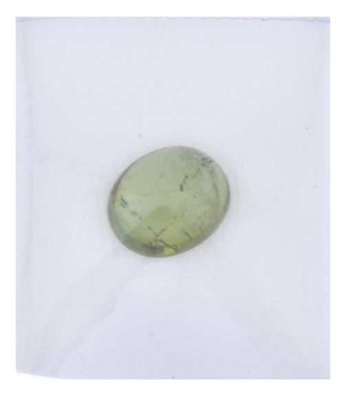 Unmounted olivine tourmaline of 5.15 ct.