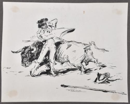 JOAQUIM TERRUELLA MATILLA (1891-1957). 4 drawings on bullfi