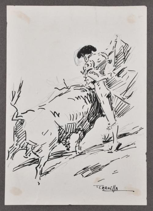 JOAQUIM TERRUELLA MATILLA (1891-1957). 4 drawings on bullfi