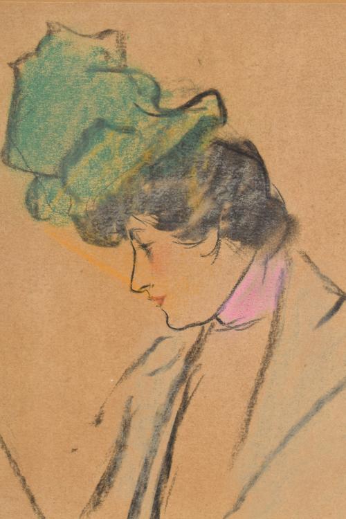RAMÓN CASAS Y CARBO (1866-1932). Original ‘female figure’ f