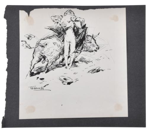 JOAQUIM TERRUELLA MATILLA (1891-1957). 3 drawing on bullfig