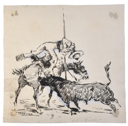 JOAQUIM TERRUELLA MATILLA (1891-1957). 3 drawing on bullfig