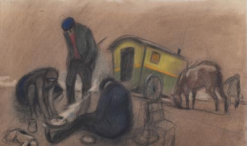 ALFRED OPISSO CARDONA (1907-1980). "Caravana".