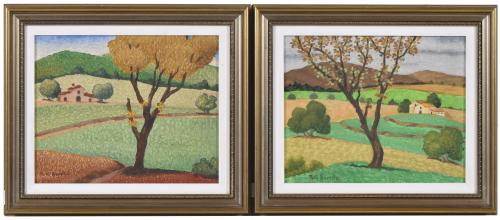 LLUÍS PUIG BARELLA (1894-1984). Pareja de "Paisajes".