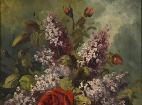 ESCUELA ESPAÑOLA, SIGLO XX. "Bodegón floral".