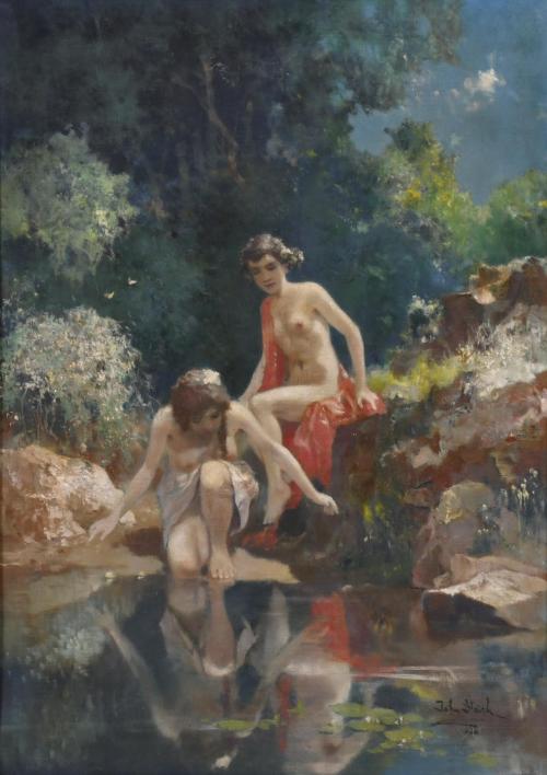 JOHN GLEICH (1879-c.1927).  "Baño nocturno".