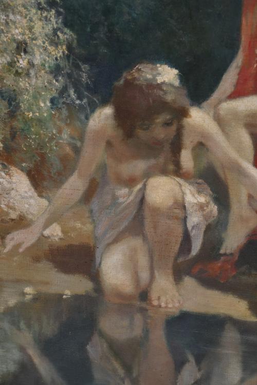 JOHN GLEICH (1879-c.1927).  "Baño nocturno".