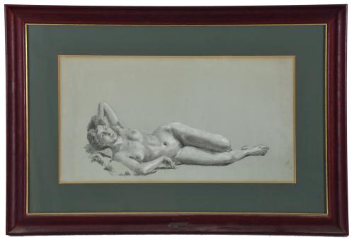 ESCUELA ESPAÑOLA, SIGLO XX. Pareja de desnudos femeninos.