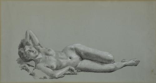 ESCUELA ESPAÑOLA, SIGLO XX. Pareja de desnudos femeninos.