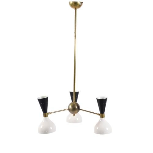 AFTER MODELS BY PIERRE GUARICHE (1926 - 1995). Ceiling lamp.
