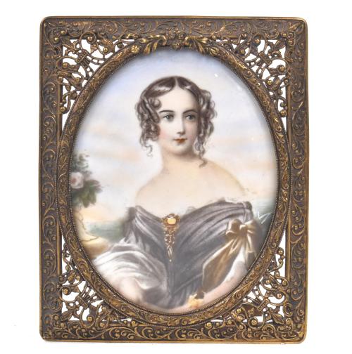 20TH CENTURY FRENCH SCHOOL. Miniature with a portrait of the Countess of Vichi nach Gereard.