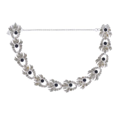 Pulsera en plata con ónix.
