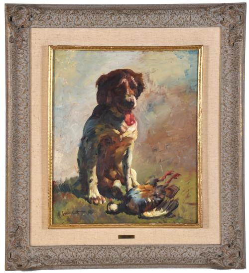JOSEP SERRASANTA (1916-1998). "Perro de caza".