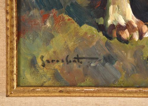 JOSEP SERRASANTA (1916-1998). "Perro de caza".