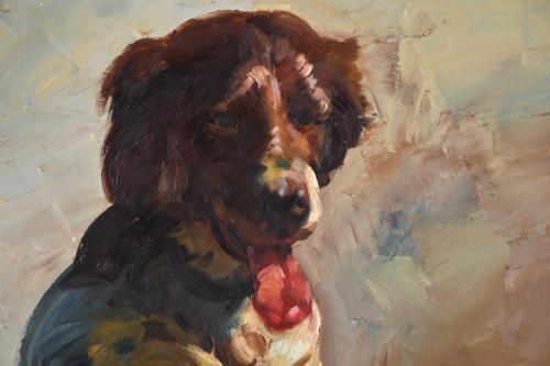 JOSEP SERRASANTA (1916-1998). "Perro de caza".