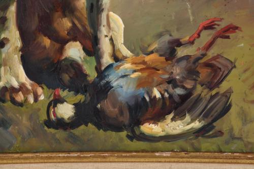 JOSEP SERRASANTA (1916-1998). "Perro de caza".
