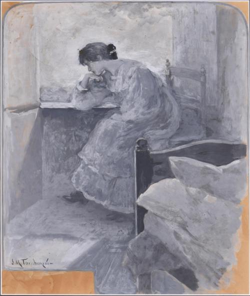 AFTER JOSEP MARIA TAMBURINI I DALMAU (1856-1932). "The first tear", circa 1915.
